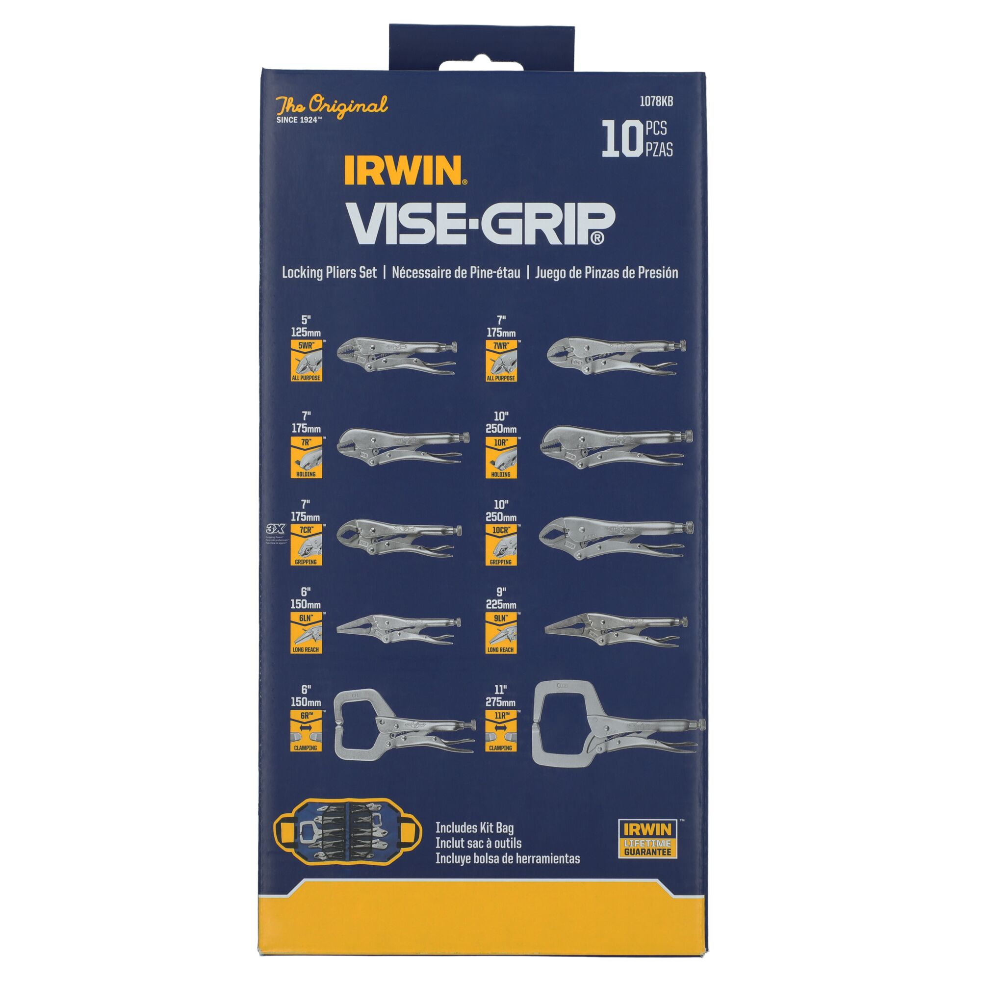 VISE-GRIP® Original™ Locking Pliers 10PC KIT BAG SET | IRWIN