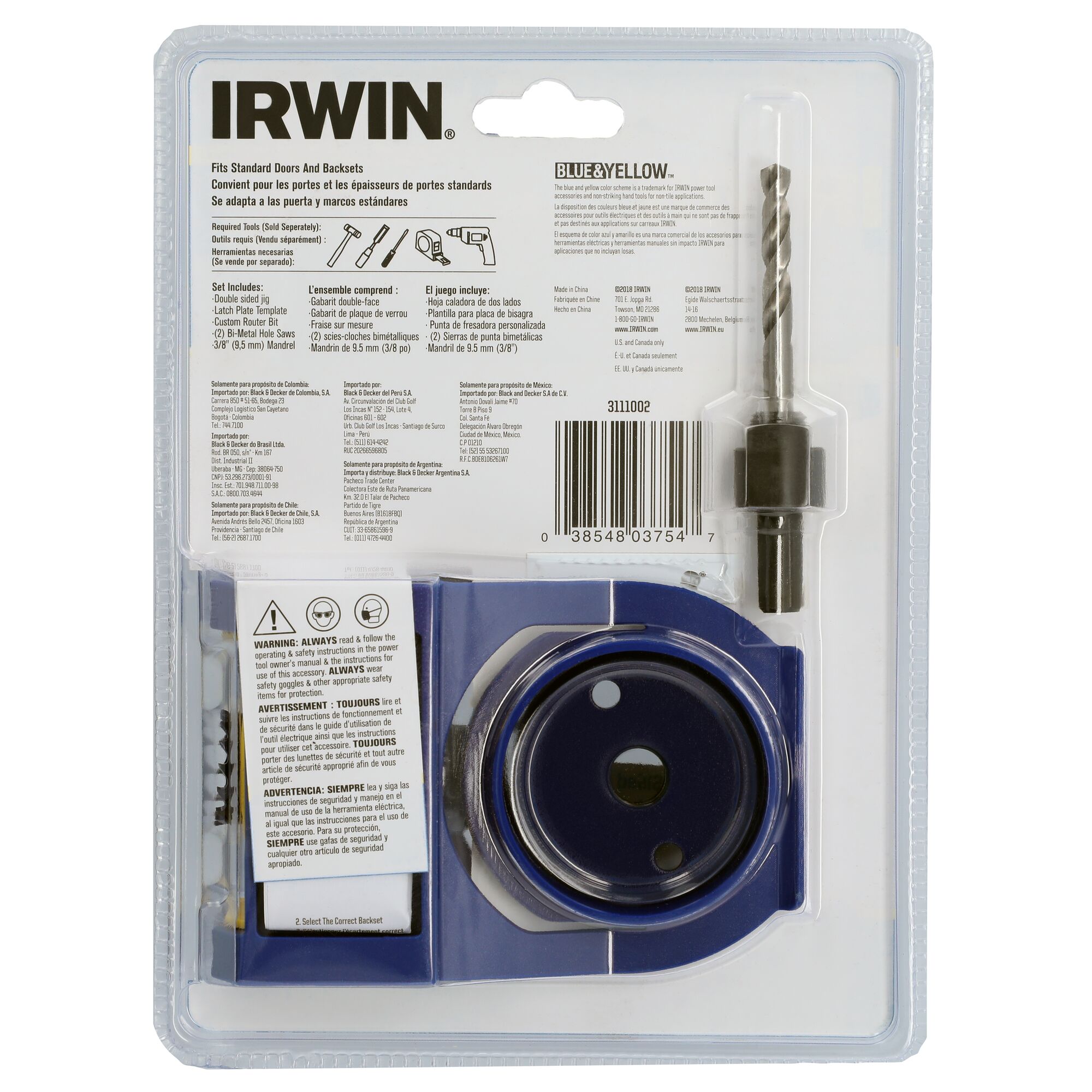 Metal Wood Door Lock Installation Kit IRWIN